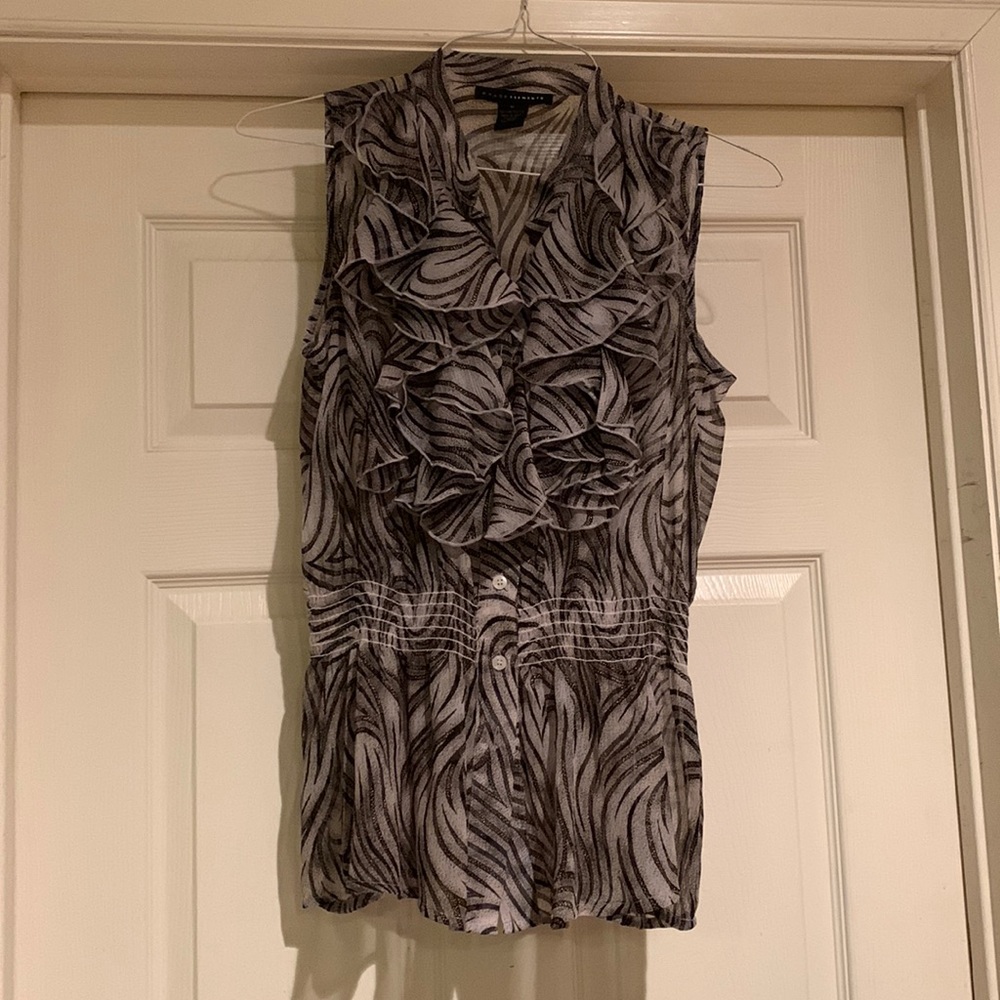 Sheer fabric, ruffled top